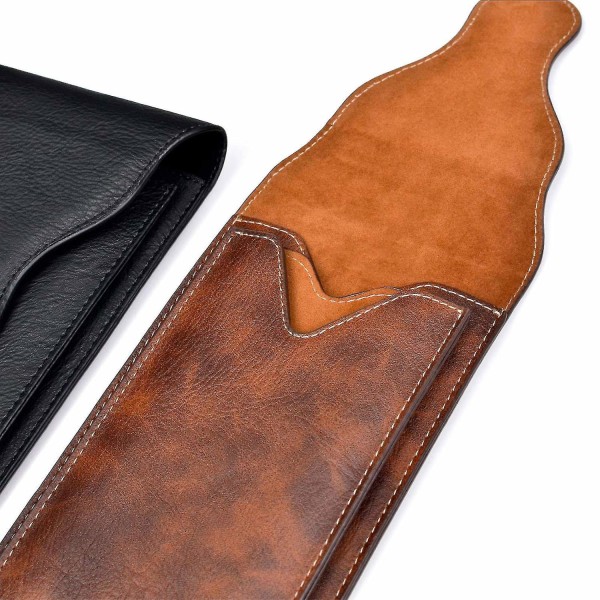 Pu läder midjeväska hölster kompatibelt med mobiltelefon - Perfet brown