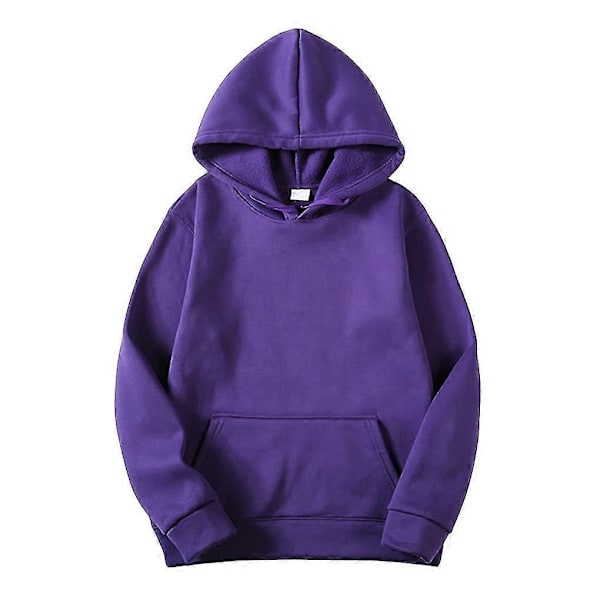 Unisex Bomulls Sweatshirt med Dragkedja - Perfekt Purple XL