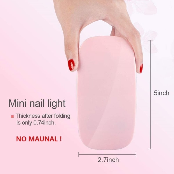 Mini nagellampa Bärbar nageltork för alla gelnagellack - Perfet