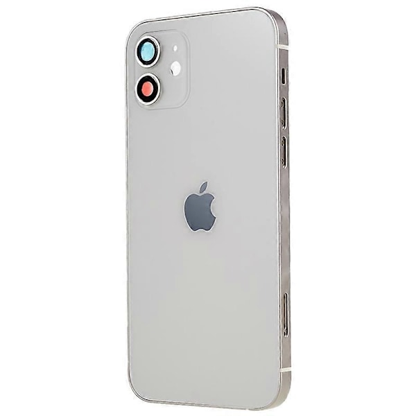 Yhteensopiva iPhone 12 6.1 tuuman takakannen akkukotelon + keskilevykehyksen + sivunäppäinten varaosan kanssa - Täydellinen Style D