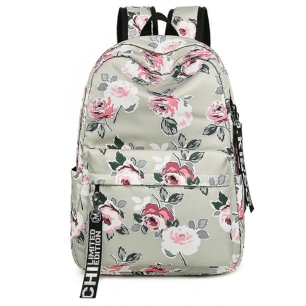 School etnisk stil printed blommor Vattentät resväska - Perfet khaki