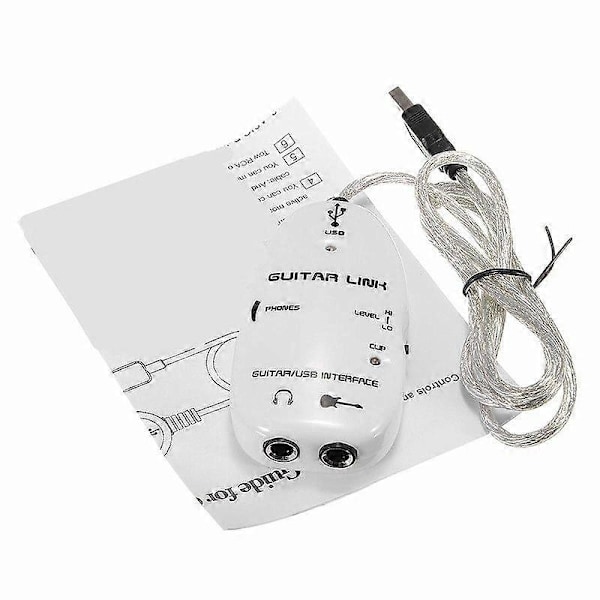 6,3 mm Jack till USB Gitarrlänkkabel Adapter Gitarr till PC Inspelning Uppspelning Gitarreffekter Kabel USB Gitarradapter-Perfet