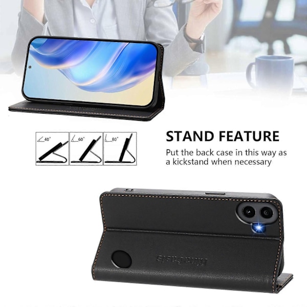 Magnetiskt Läderfodral Kompatibelt med Nothing CMF Phone 1-Perfet Black Compatible with Nothing CMF Phone 1