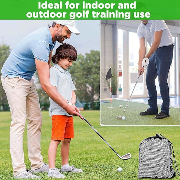 100 stk. Golføvelsesbolde Hul Golfbold Træningsgolfbolde med Mesh Snørepose til Opbevaring til Træning - Perfekt