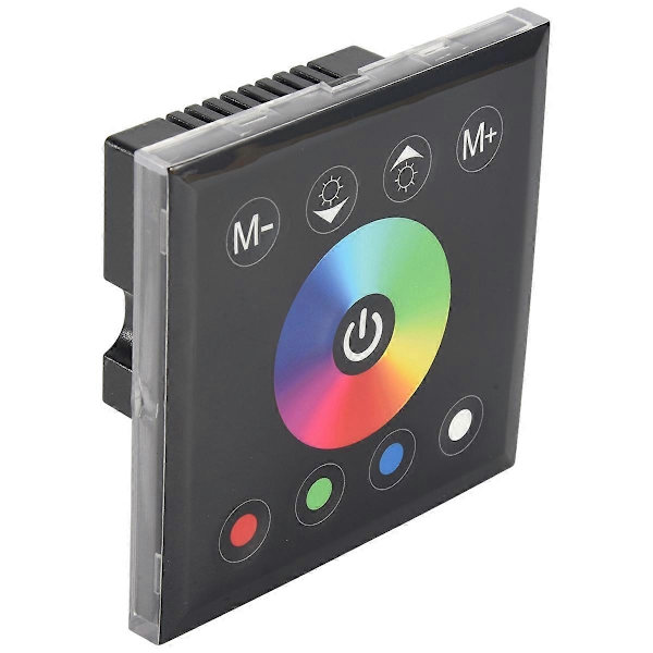 DC12V-24V RGB / RGBW Vægmonteret touch Panel Controller Glaspanel Lysdæmper Switch Controller Kompatibel med LE-Perfet Black