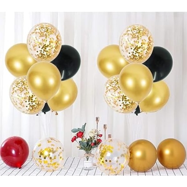 ballongstativ 2 set ballongstativ bordsdekoration ballongfestträd 14 guldballonger för examensbröllopsfödelsedagsfest... - Perfet