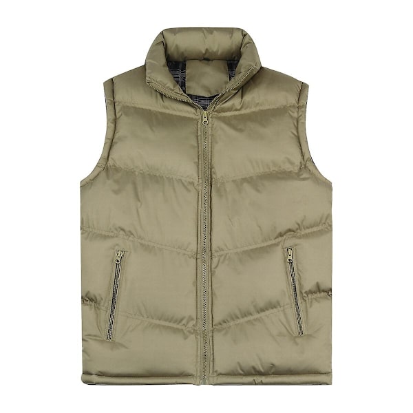 Sliktaa Herrar Bodywarmer Västar Utomhus Quiltat Ärmlös Dunjacka-Perfet Khaki XL