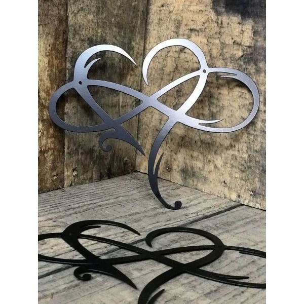 40*35 cm seinäkoriste Infinity Heart metalliseinätaide, Iron Art Decora - Perfet