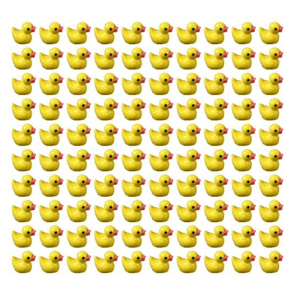 100/200 stk Mini Rubber Ducks Miniature Resin Ducks Gul Tiny D- Perfet 100pcs yellow 100pcs