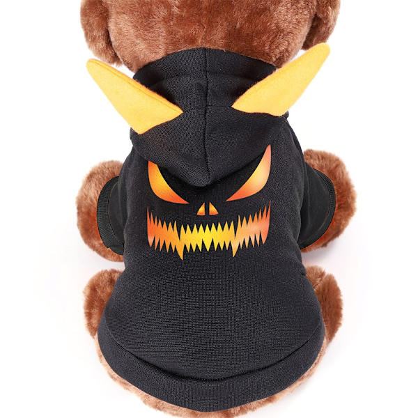 Halloween kæledyrstøj Hvalpe Hund Kat Fancy Kostume Græskar - Perfet Black XL