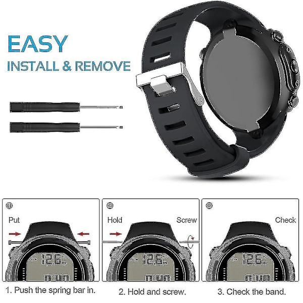 Remm for Suunto D4 / D4, erstatningsmyk silikonarmbånd for Suunto D4 / D4i Novo-Perfet White