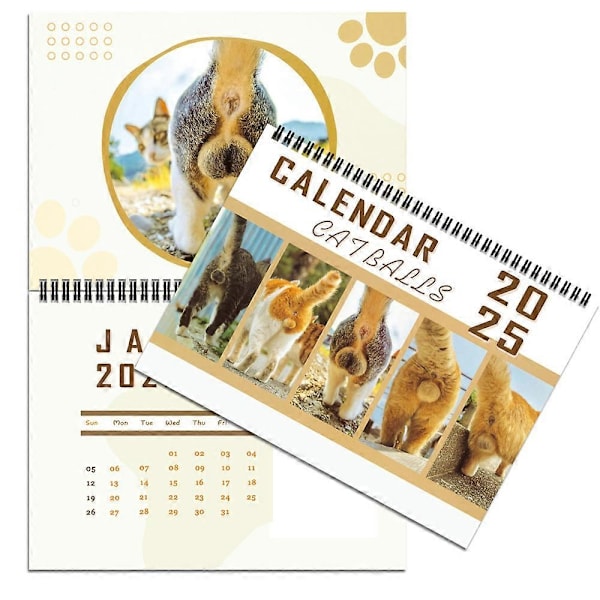 Kattkulekalender 2025, morsom katt-rumpekalender 12 måneder kattkulekalender, ny morsom kattkulekalender 2025 - Perfekt 1PCS