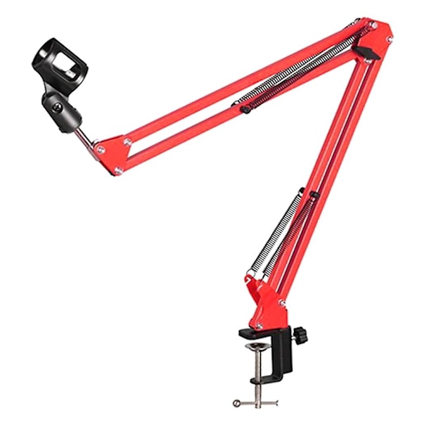 Boom Arm Stand Heavy Duty 360 Adjustable Metal Mic Stand Desktop Bracket-Perfet Red 0