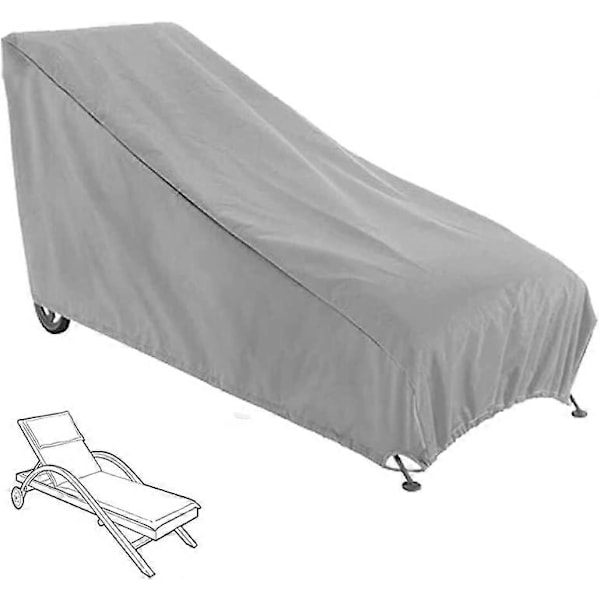 Solstolsskydd Vattentätt Utomhus Solbäddsskydd Trädgårdsmöbelskydd 208x76x79cm Svart och Grå-Perfet