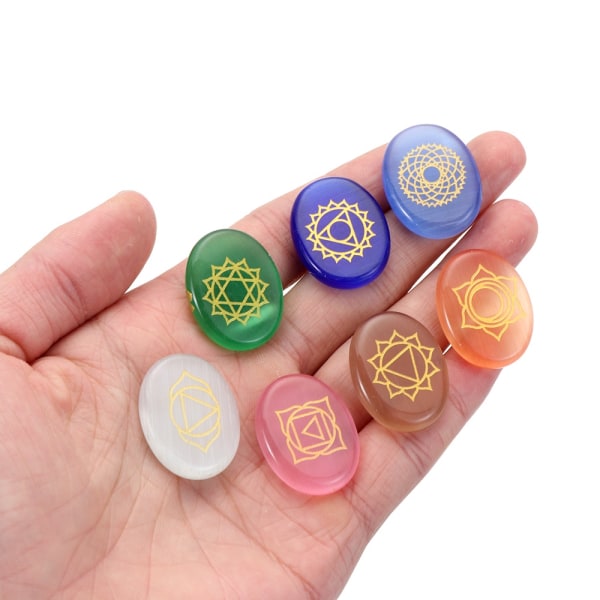 7stk/ Sett Chakra Healing Crystal Stone Yoga Energisten - Perfet