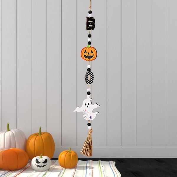 Halloween kostym rekvisita Ghost Festival pumpa spöke hänge - Perfet Wood Style 2 2 pieces
