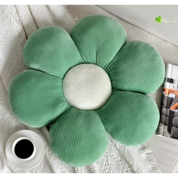 Blomformad kudde, blomformad kudde, plyschkudde, golvkudde, heminredningskudde - Perfet Green