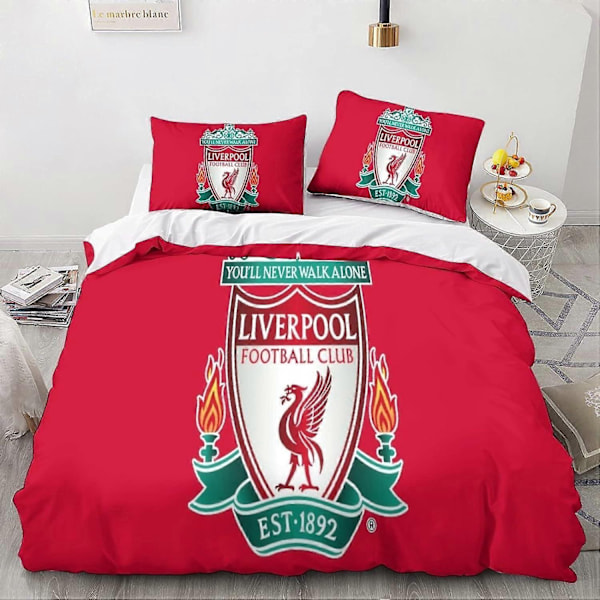 Liverpool Sengetøysett for Trykking Hypoallergen Mikrofiber Dynetrekk med Glidelås Dobbel Dynetrekk 135*200 CM-Perfet Double200x200cm