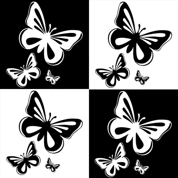 Bilklistremerker Vinyldekal Butterfly Girly Motorsykkel Dekorativ - Perfet White