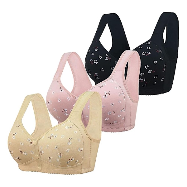 Stålringfri BH med frontknapp Pustende Camisole Bralette for Kvinner - Perfekt Apricot 44 100