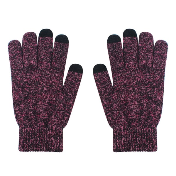 Star Winter Gloves for Women Lämpimät neulotut käsineet Touchscreen - Perfet Reddish black