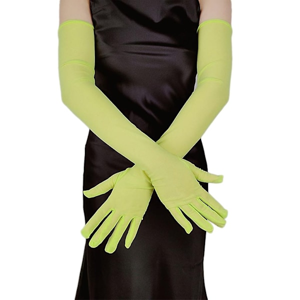 Bröllopsfest Handskar Opera Föreställning Dam Spetshandskar Karnevalsfest Handskar-Perfekt Fluorescent green