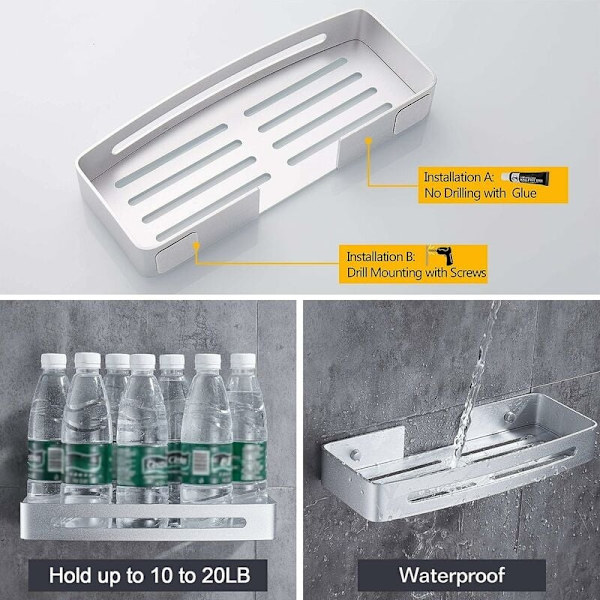 No Drilling Shower Hylde Nail Free Shower Caddy Hylde Ingen skader,- Perfet