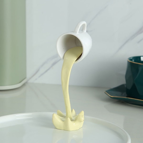 Kreativ flytende kopp skulptur skjenking flytende kaffekopp 3D - Perfet Beige
