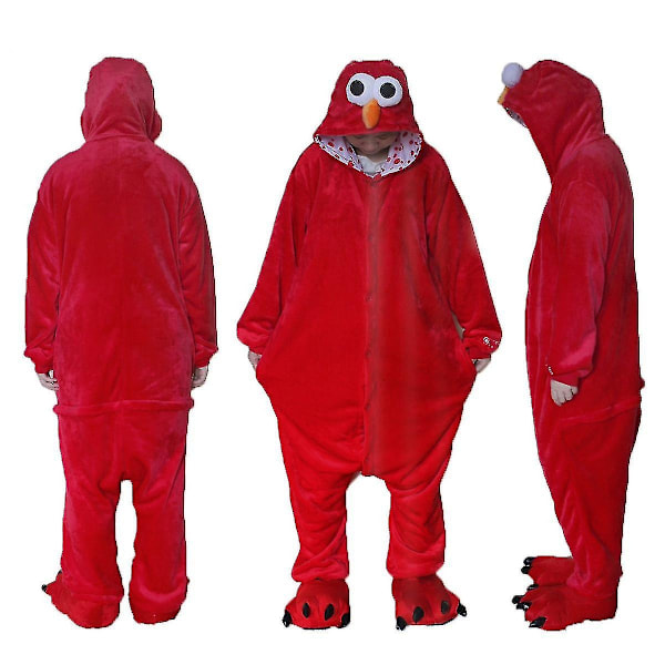 Sesame Street Cookie Monster Sininen ja Punainen Elmo -asu - Pyjama - Perfet Red XL