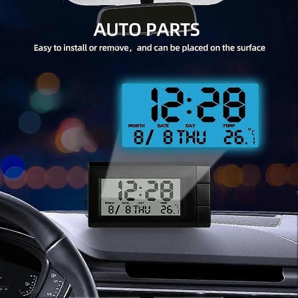 Digitalt Bilur Termometer Instrumentbræt Skrivebord LCD Display Auto Interiør Dekor-Perfekt Red