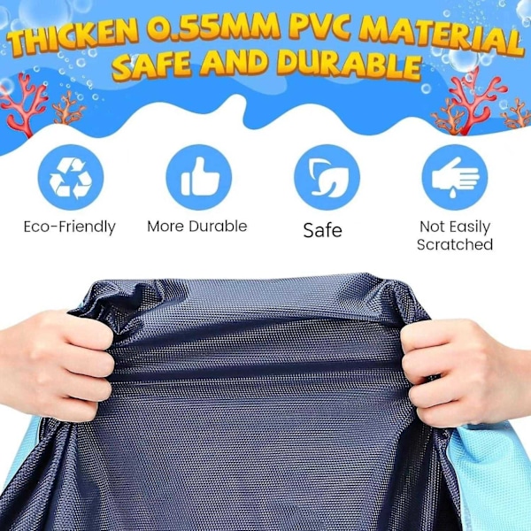 Sprinklermatte for barn og hunder, ekstra stor sprinklermatte, sklisikker tykk sprinkler hundebasseng sommer utendørs vannspill for hagen - Perfekt 100cm