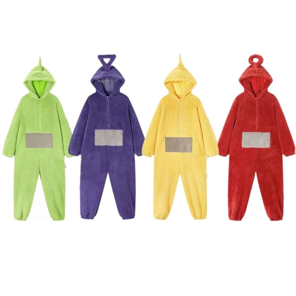 4-färgad Teletubbies pyjamas i ett stycke - söt och rolig - Perfet Red M