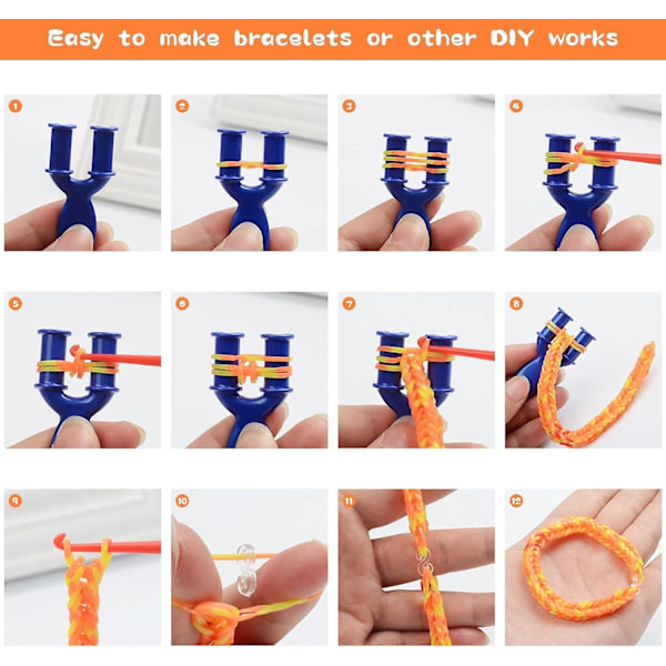 2500+ Loom Bands Kit, 30 farger Loom Twist gummibånd for DIY Refill Armbånd Making Kit (FMY) - Perfet