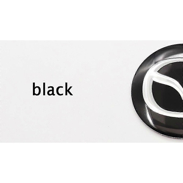 56/60/65/68mm Auton Pyörän Keskihubin Kannen Merkkipeite ja Tarra Mazdaan, Kestävä Auton Koristeluvaruste - Täydellinen black 68mm