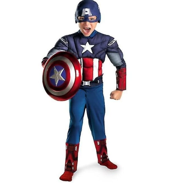 Avengers Captain America Boy Halloween -vaatteet A - täydellinen XS clothes length 90cm