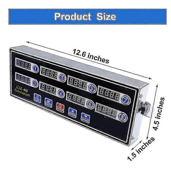 Kommerciel 8-kanals digitalt køkkentimer, rustfrit stål calculagraph timer med alarm, ur-perfekt