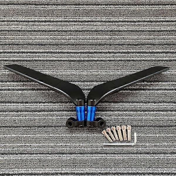 för Yamaha MT10 MT09 MT07 MT125 motorcykel backspegel Justerbar Roterande fast vindvinge backspegel-Perfet Blue