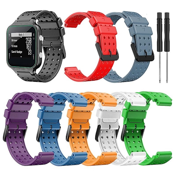 Rem for Garmin Approach S20 Monokrom Urrem til Garmin Approach S20 Silikon Udskiftning Mode Armbånd til Garmin-Perfet Cyan