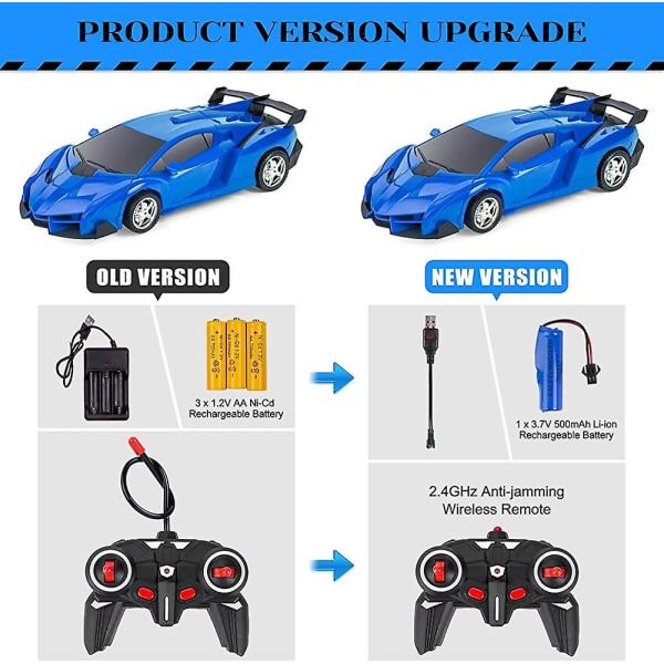 Kaukosäädinauto, muuntava Rc-auto pojille 2 in 1 Transforming Robot RC-auto - Perfet