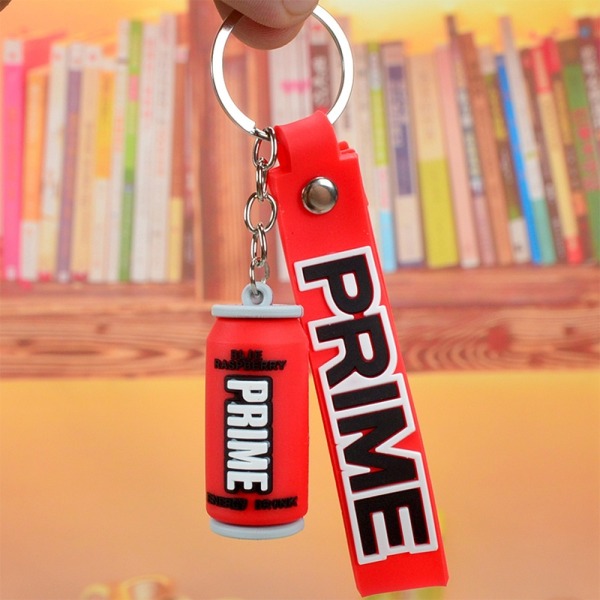 Prime Drink 3D Rubber Keychain Mode flaska nyckelringar för mig - Perfet Red