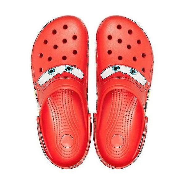 UNISEX Crocs Classic Clogs Lightning McQueen Bil Hull Sko Tøfler 100% Ny-Perfekt red 44