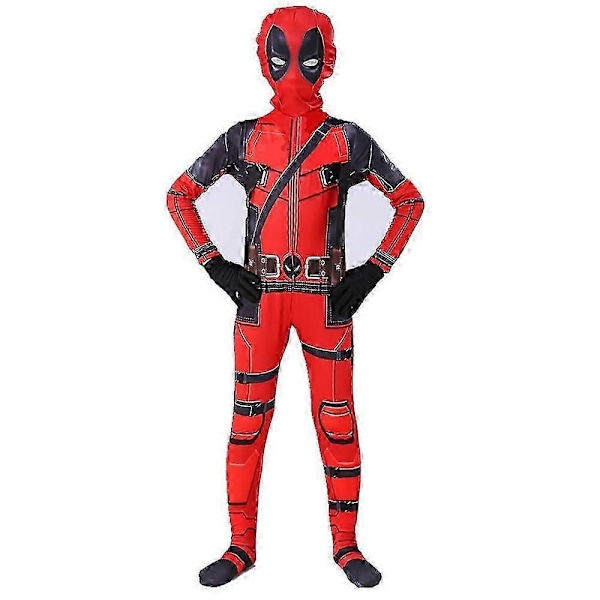 Deadpool Supersankarijuhlat Cosplay Puku Naamiaisasu Pojat Halloween-Täydellinen 120cm