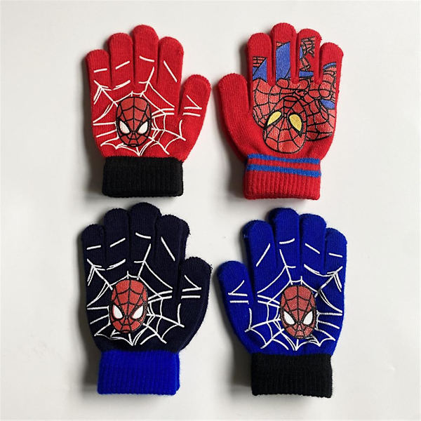 Spiderman Kids Full Finger Handskar Utomhus Varm Vinter Stickade Thermal Presenter- Perfet C