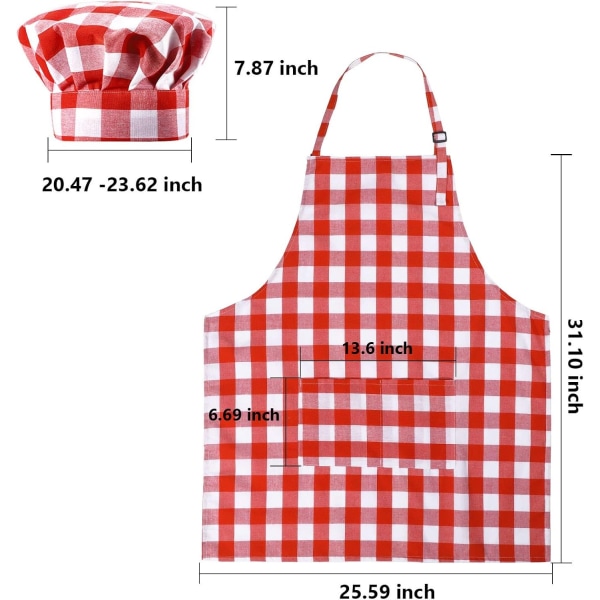 2 st Kockdräkt Kockmössa Set för vuxna Bakerförklädehatt - Perfet