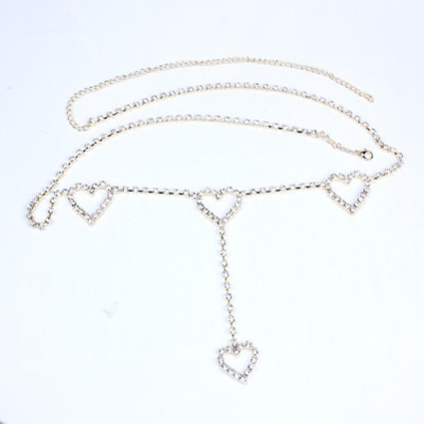 Vann Diamond Body Chain Belte Krystall Midje Chain Heart Pendant - Perfet