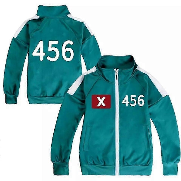 Børne Squid 2 Survival Game Cosplay Kostume Sæt Træningsdragt Jakke Bukser - Perfekt Style9-456 160cm