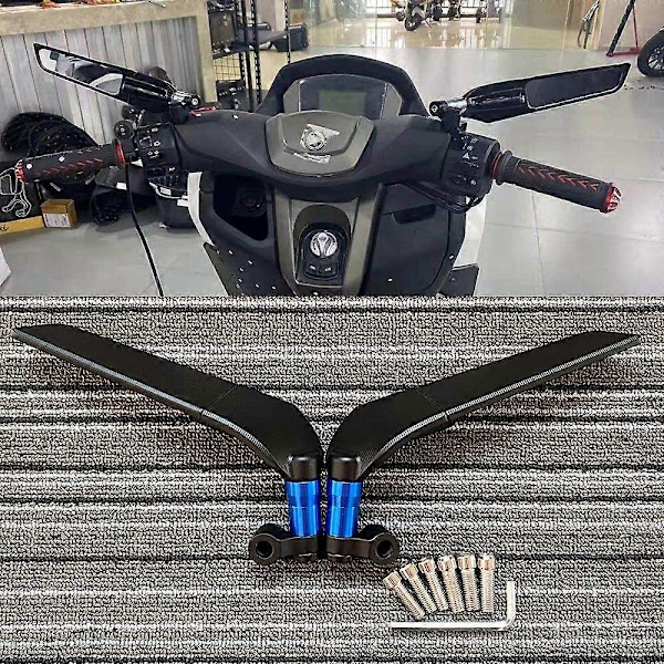 för Yamaha MT10 MT09 MT07 MT125 motorcykel backspegel Justerbar Roterande fast vindvinge backspegel-Perfet Red