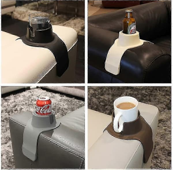 Silikone Kopholderbakke til Armstol Sofa Recliner - Den ultimative Drikkeholder til Din Sofa - Perfekt Brown