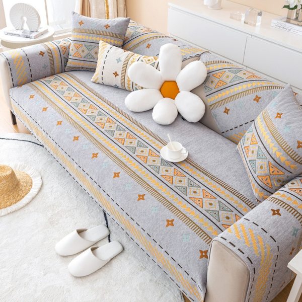 Skridsikker sofapude i bohemestil Grå-Perfet Grå 90*70cm