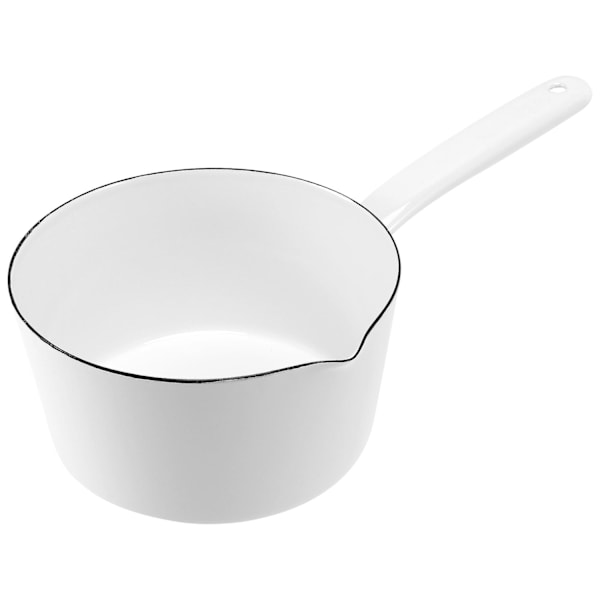 1,3L Japansk Stil Vit Keramik Mjölkkanna Kökskokkärl Gryta Stewpan Kastrull med Lång Handtag - Perfekt